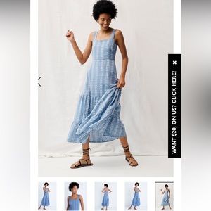 Madewell embroidered button back tiered dress